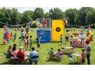 Dunk tank rental in Houston with interactive game booth setup, perfect for Kingwood parties and events.