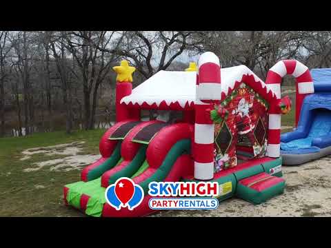 Christmas Candy Cane Bounce House Combo - Video