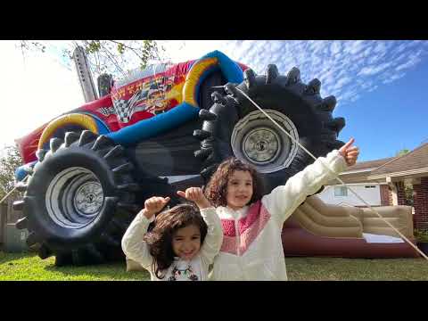 Monster Truck Deluxe Bounce House Combo Slide - Video