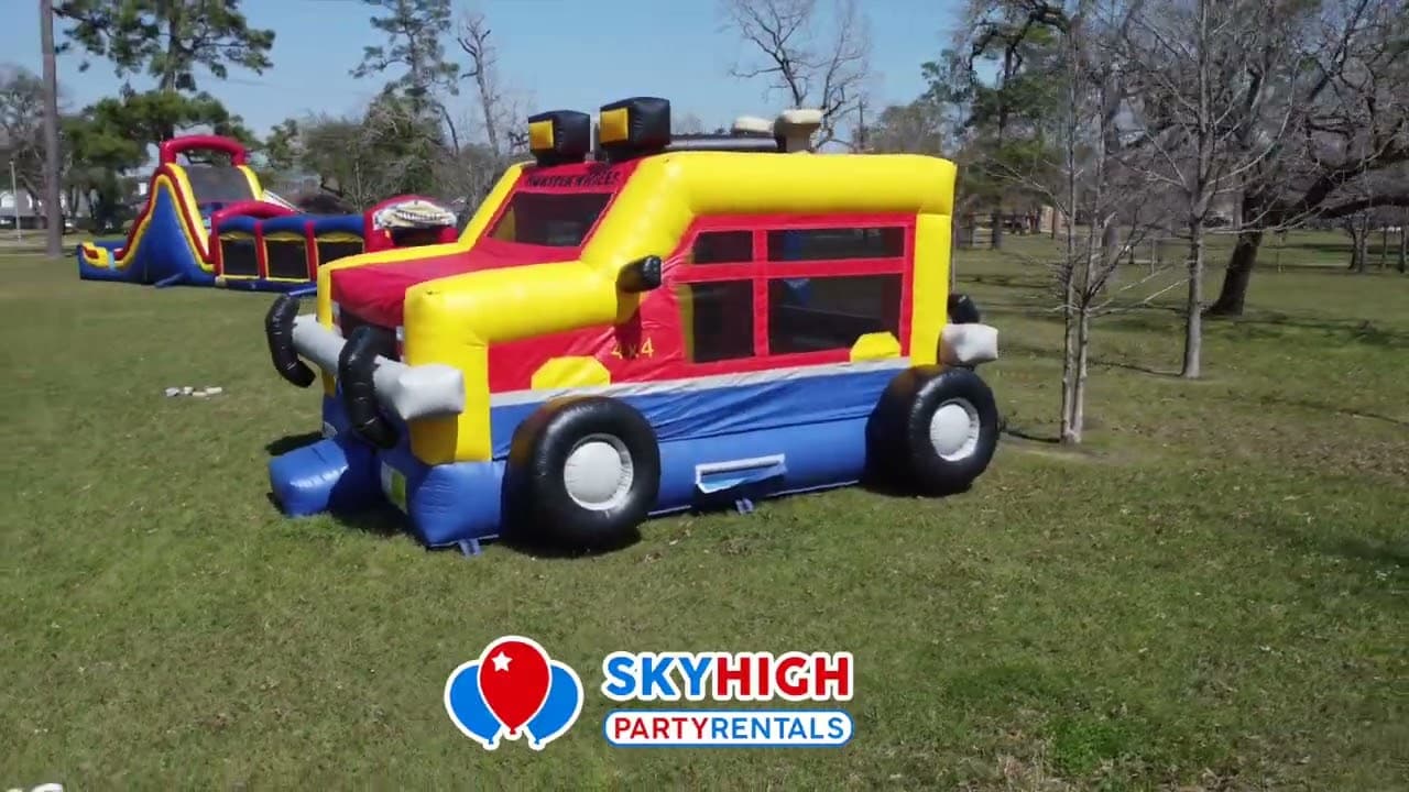 Monster Truck Bounce House Moonwalk - Video