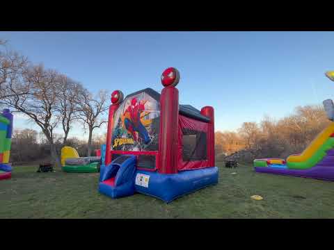 13 x 13 Spider Man Bounce House Moonwalk - Video