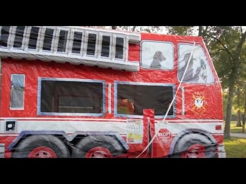 Fire Truck Bounce House Moonwalk - Video
