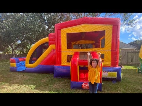 3in1 Moana Bounce House Moonwalk w/ Wet or Dry Slide - Video