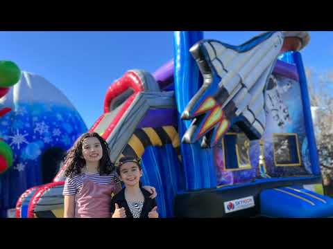Space Shuttle Bounce House Combo w/ (Dry or Wet/Water Slide) - Video