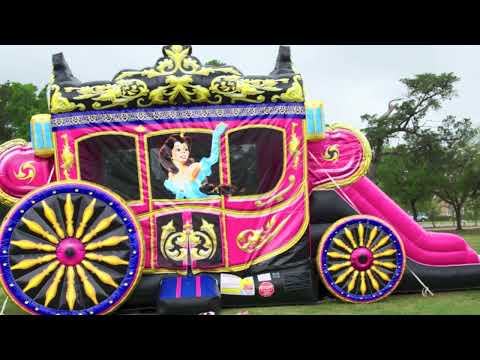 Princess Carriage Bounce House Moonwalk with Slide - Video