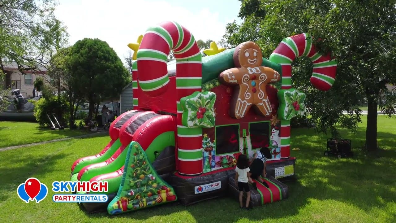 Christmas Ginger Bread Bounce House Combo - Video