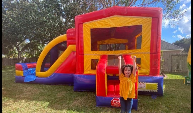 3in1 Power Rangers Bounce House Moonwalk w/ Wet or Dry Slide - Video