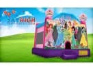 Disney Princess bounce house rental in Dallas with castle design, ideal for Plano birthday parties.