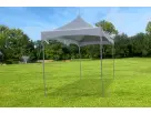10ft x 20ft high peak tent rental in Houston—gray canopy with sturdy frame, ideal for up to 32 guests at Cypress backyard events.