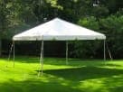 10x10 high frame tent rental in Houston with aluminum frame, seats up to 16 guests—ideal for Kingwood backyard parties and events.