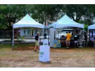 10x10 high peak tent rental in Houston seats up to 16 guests, ideal for Katy outdoor events and festivals.