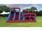 140ft U-Turn Rugged Warriors obstacle course rental in Austin with climbing sections and slide, ideal for Georgetown events.