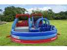 Perfect for Austin birthday parties, this 140ft U-Turn obstacle course rental features multiple tunnels and archways