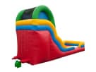 15ft colorful water slide rental in Austin with attached pool, ideal for Kyle summer events and parties.
