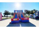 15ft dual-lane water slide rental in Dallas with climbing wall, ideal for Lewisville parties and summer events.