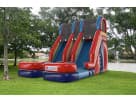Perfect for Garland birthday parties, this dual-lane water slide rental in Dallas features a 15ft climbing tower