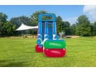 Perfect for Pflugerville dinosaur parties, this 15ft retro-colored water slide rental in Austin works wet or dry with a splash