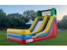 15ft dual-lane water slide rental in Austin with attached splash pool—ideal for Pflugerville birthday parties and events.