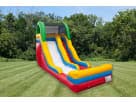Colorful 15ft water slide rental in Austin with dual lanes and splash pool—ideal for Round Rock parties.