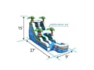 Palm Tree wet-dry water slide rental in Austin—15ft tall dual-lane inflatable perfect for Buda parties and kids of all ages.