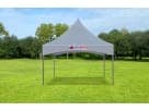 15x15 High Peak Tent rental in Houston with elegant gray canopy design, seats up to 37 guests—ideal for Spring weddings