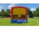 Renta de castillo inflable rojo y azul en Dallas, perfecto para celebraciones en Mesquite con niños.