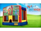 Perfect for Plano birthday parties, this Winnie the Pooh bounce house rental in Dallas features a 15x15 inflatable with colorful