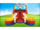 16ft Baby Shark wet-dry slide rental in Austin with dual lanes, ideal for Leander pool parties and backyard events.