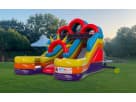 16ft Jr. Double water slide rental in Houston with dual lanes, ideal for Katy birthday parties and summer celebrations.