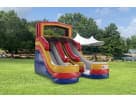 16ft double water slide rental in Austin with dual racing slides and splash pool, ideal for Georgetown birthday parties.
