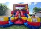 Double water slide rental in Dallas with dual racing lanes, ideal for kids' birthday parties in Mesquite.