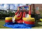 16ft double lane Halloween slide rental in Dallas with dual slides ideal for Irving church festivals and kids' events.