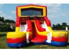 Colorful 16ft wet dry slide rental in Austin brings splash-filled fun to Georgetown backyard parties.