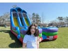 18ft Retro Double water slide rental in Austin with dual slides, perfect for Kyle summer parties and backyard events.