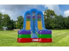 Tobogán acuático doble de 18ft con renta disponible en Austin — ideal para eventos en San Marcos con carriles en azul, púrpura