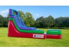 15ft Retro Rainbow wet/dry water slide rental in Austin—dual lanes perfect for Pflugerville birthday parties and events.