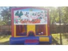 13x13 Christmas bounce house rental in Houston ideal for holiday parties in The Woodlands with festive winter graphics.