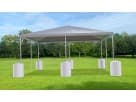 Large gray and white frame tent rental in Houston, 20ft x 30ft with capacity for up to 100 guests, ideal for weddings and outdoor