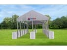 Renta de carpa marco 20x50 en Houston, ideal para eventos con capacidad hasta 166 invitados en estilo teatro.