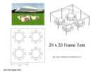 20x20 frame tent rental in Houston with seating for up to 66 guests, ideal for League City outdoor events.