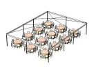 30 x 40 Frame Tent with tables and chairs rental