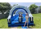 Tobogán acuático de 32ft con doble carril disponible para renta en Houston — perfecto para eventos en League City.