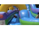 Colorful inflatable obstacle course rental in Houston with multiple bumpers and tunnels, ideal for Sugar Land birthday parties.