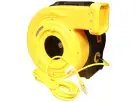 Yellow and black 3 HP air blower rental in Houston, ideal for inflating bounce houses and drying water damage with 5X stronger