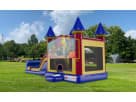 3in1 Halloween bounce house with dual slides available for rental in Austin, ideal for San Marcos church festivals and kids'