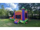 Perfect for Cypress parties, this colorful 3-in-1 bounce house combo rental in Houston features a wet or dry water slide