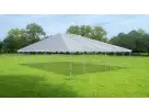 40ft x 60ft frame tent rental in Houston — white peaked roof tent perfect for The Woodlands outdoor events.