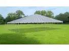 40ft x 60ft frame tent rental in Houston with multiple support poles, ideal for Conroe outdoor events and parties.