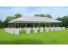 Perfect for large Houston weddings, this 40ft x 80ft frame tent rental seats up to 530 guests with no center poles for seamless