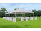 Perfect for Houston weddings and corporate events, this 40ft x 80ft frame tent rental seats up to 530 guests with no center poles.